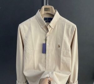 Ralph Lauren Premium Cream Color Full Sleeve Cotton Shirt for Men