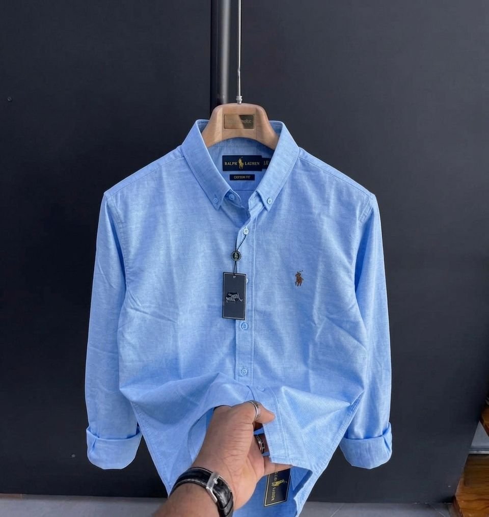 Ralph Lauren Premium Sky Blue Full Sleeve Cotton Shirt for Men